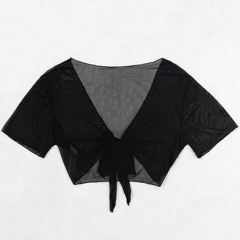 Damen Kurzes Transparentes Oberteil EB