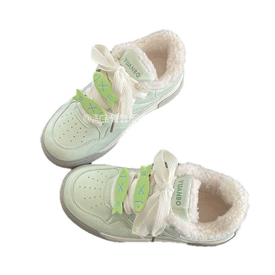Damen Bequeme Sneaker mit kuscheligem Innenfutter und modischen Schnürdetails EB