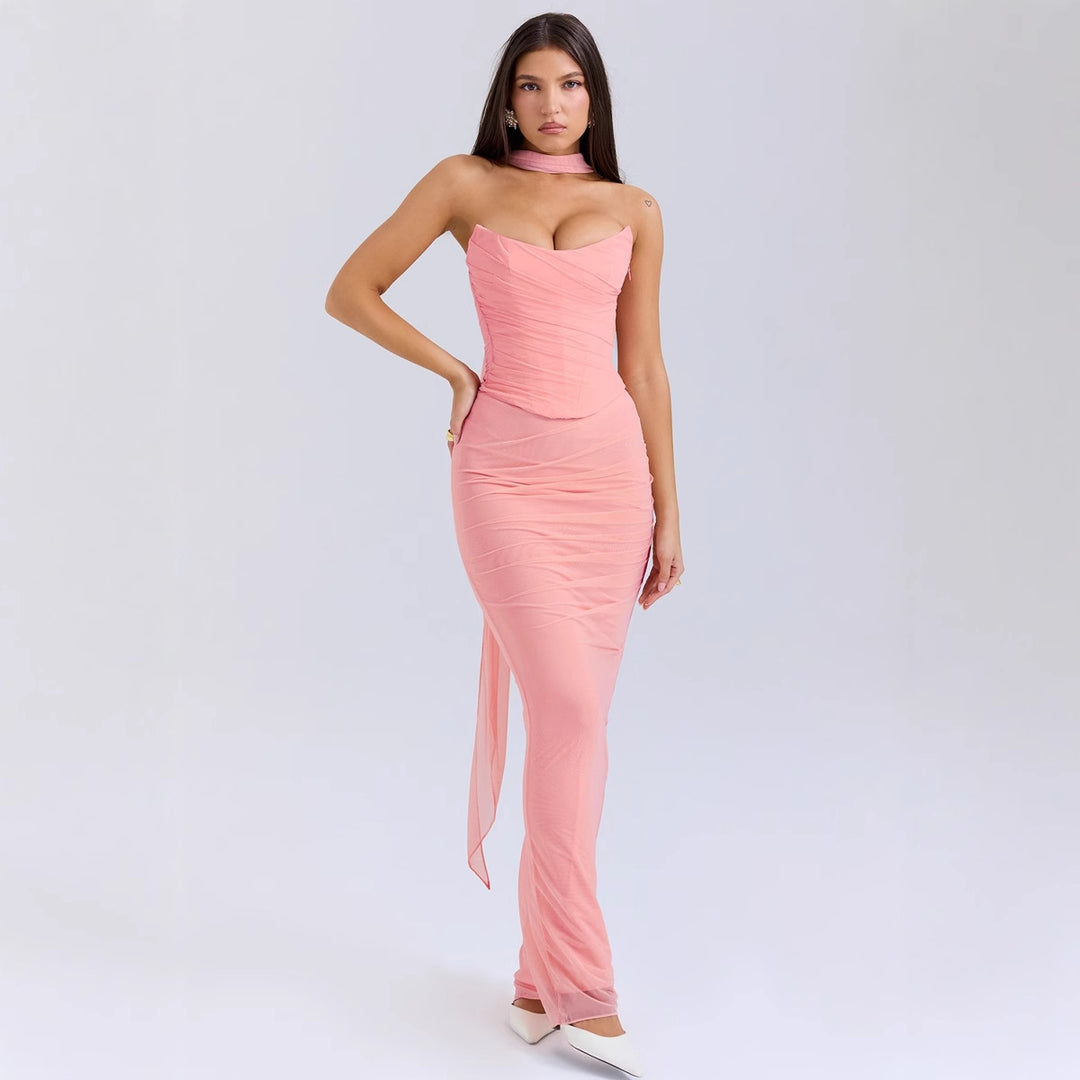 Damen Abendkleid mit schickem Dekolleté und figurbetontem Schnitt EB