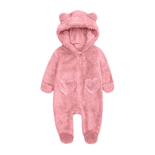 Unisex Fleeceoverall mit Kapuze und Herzaugen EB