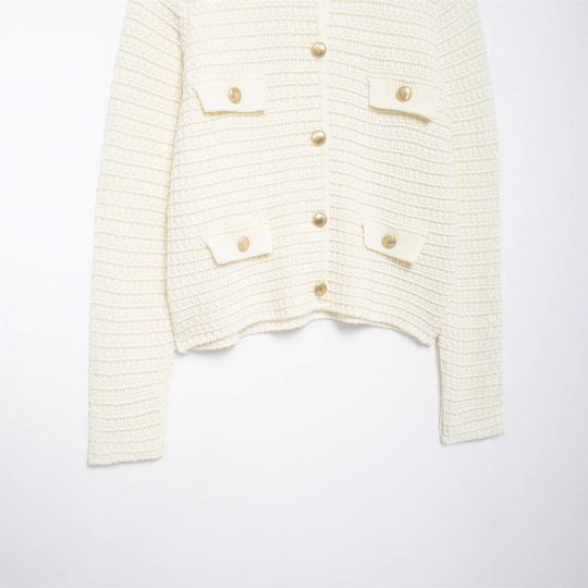 Damen Strickjacke mit Taschen und Knopfverschluss EB