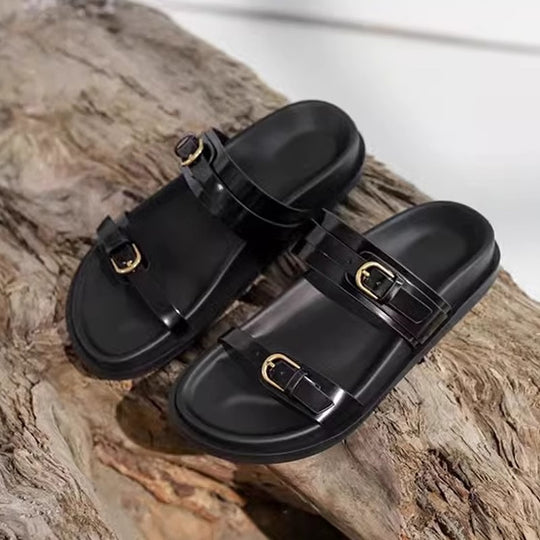 Damen modische Riemensandalen mit eleganten Schnallen EB