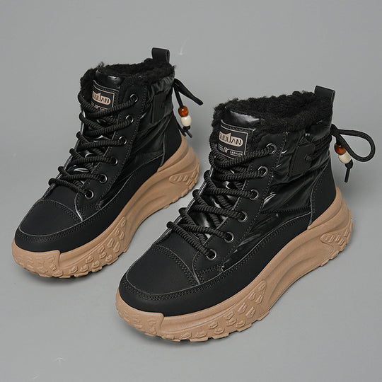 Damen modische hohe Sneakers mit isolierendem Futter und rutschfester Sohle EB