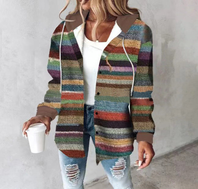 EB | Eleganter Gestreifter Kapuzenpullover