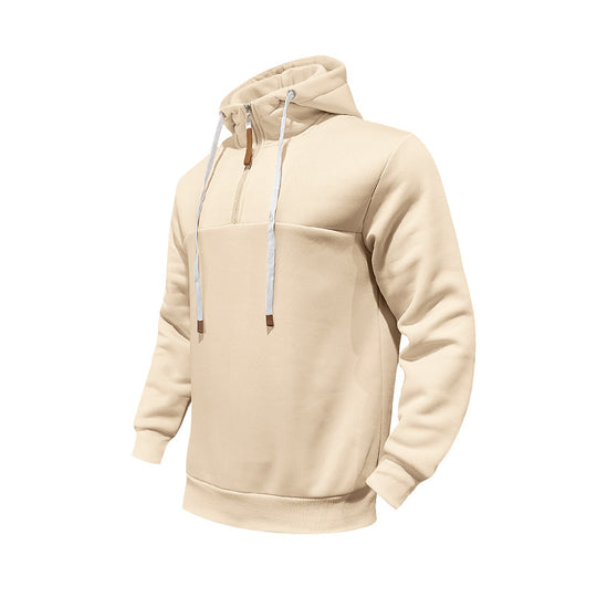 Herren Kapuzensweater mit halbem Reißverschluss und modernem Schnitt EB