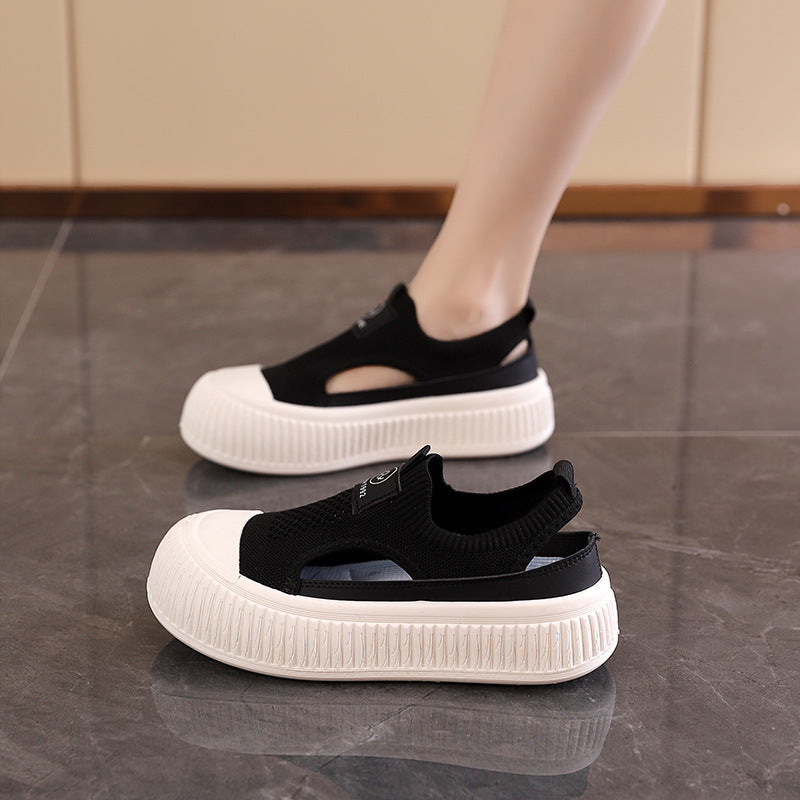 Damen Sneakers mit elastischem Obermaterial und sportlicher Plattform EB