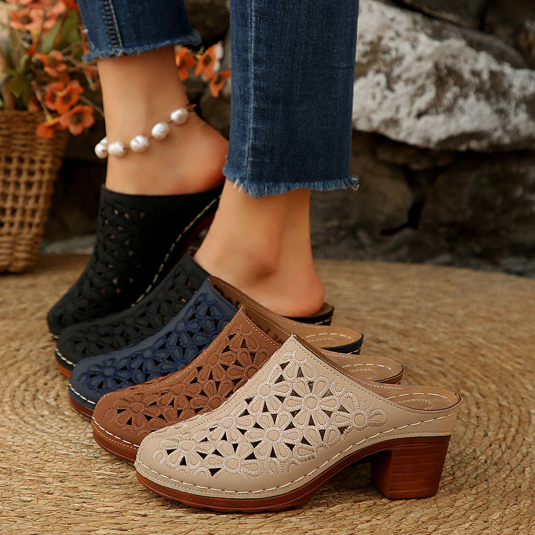 Damen Blumenschnitt Clogs EB