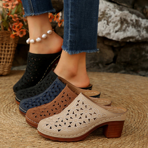 Damen Blumenschnitt Clogs EB