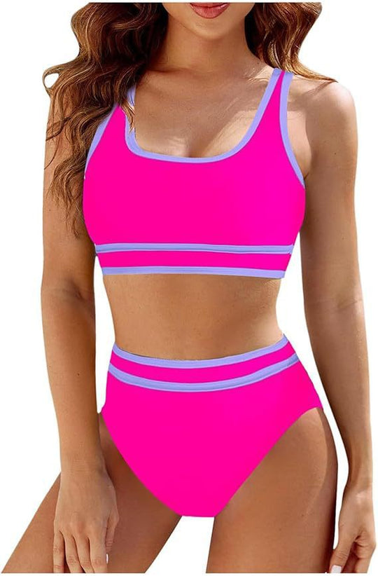 Damen Hochtailliertes Sport-Bikini-Set EB