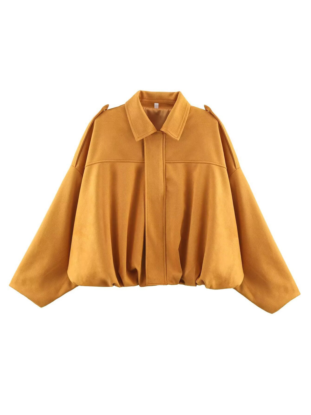 Damen lockere Cropped Jacke aus Wildlederimitat EB