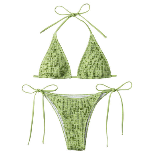 Damen Triangel-Bikini Set mit verstellbaren Trägern und minimalistischem Design EB