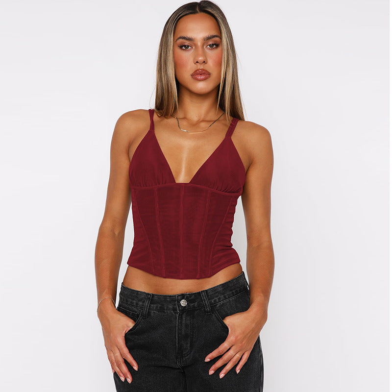 Damen Elegant geschnittenes Bustier-Top mit Spaghetti-Trägern EB
