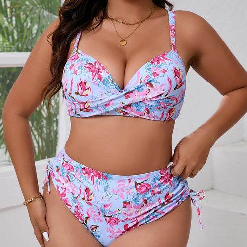 Damen Triangel-Bikini-Set mit rüschenbedecktem Höschen EB