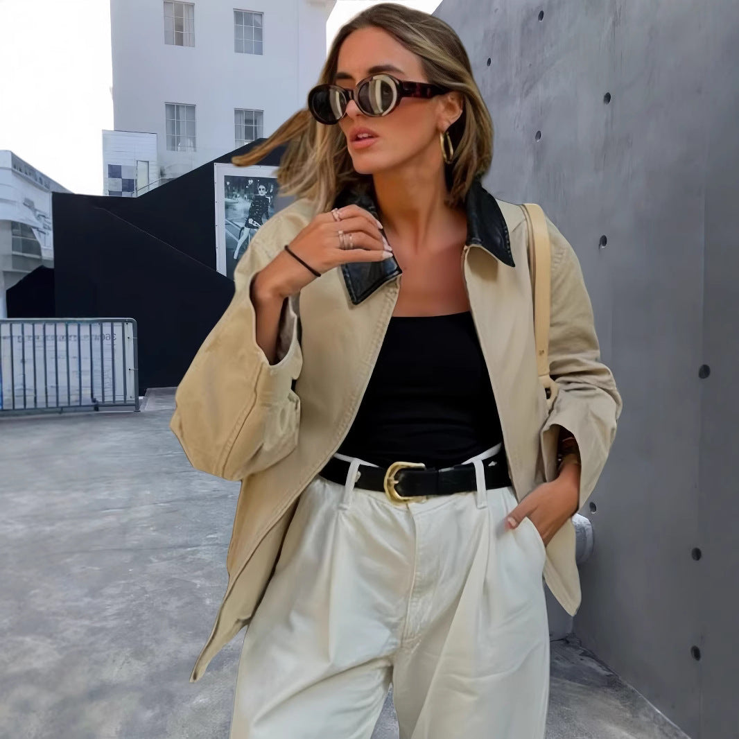 Damen Modische Übergangsjacke mit lässigem Schnitt und eleganten Details EB