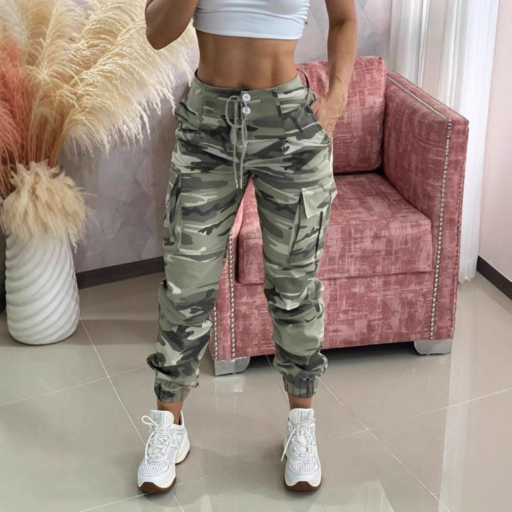 Damen Freizeithose mit Cargo-Taschen und elastischem Bund EB