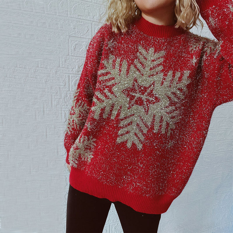EB | Weihnachtlicher Strickpullover Mit Festlichem Motiv
