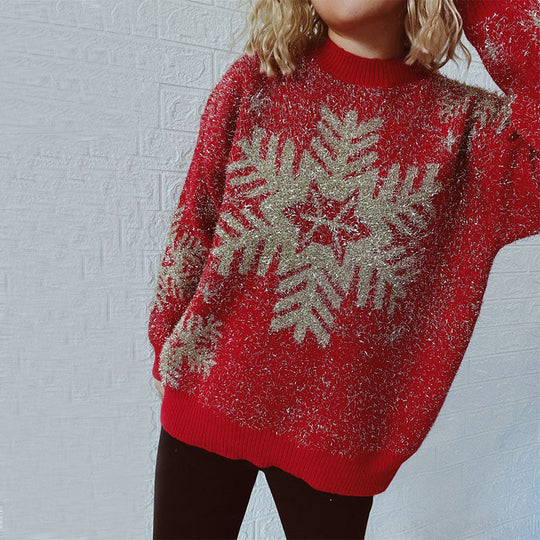 EB | Weihnachtlicher Strickpullover Mit Festlichem Motiv