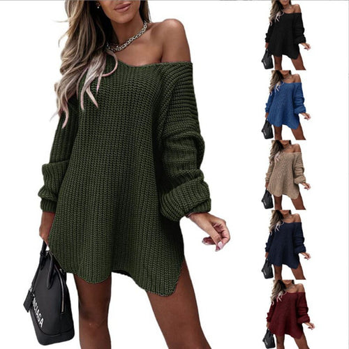Damen Oversized Strickkleid EB