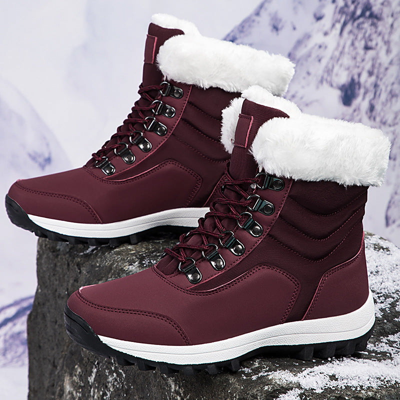Damen Winterstiefel mit weichem Kunstfellkragen und rutschfester Laufsohle EB