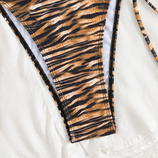 Damen Triangel-Bikini mit raffinierten Tierdruck-Details EB