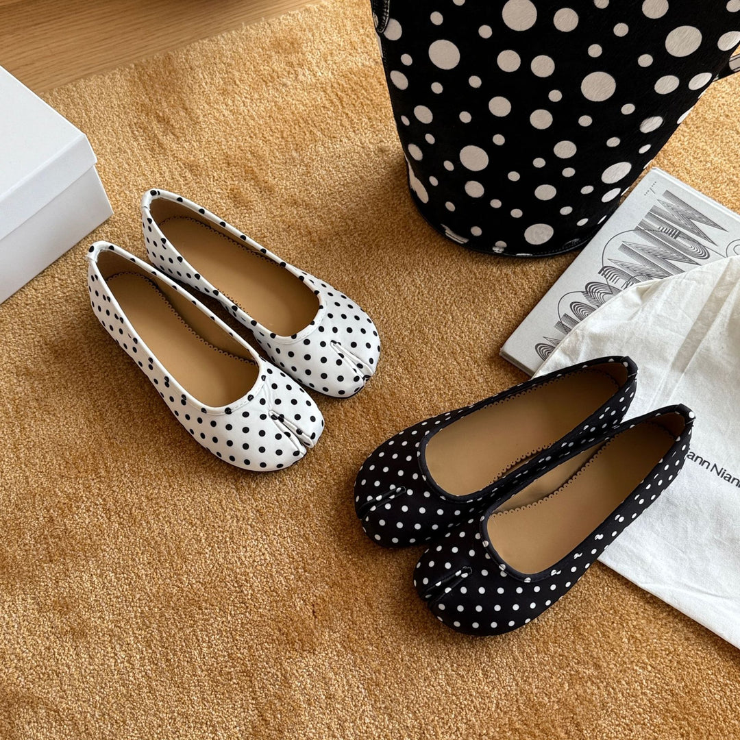 Damen elegante Ballerinas mit modischem Punktedesign und komfortabler Innensohle EB