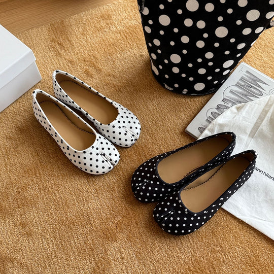Damen elegante Ballerinas mit modischem Punktedesign und komfortabler Innensohle EB