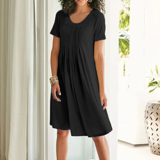 Damen Freizeitkleid mit Plissierung und bequemer Passform EB