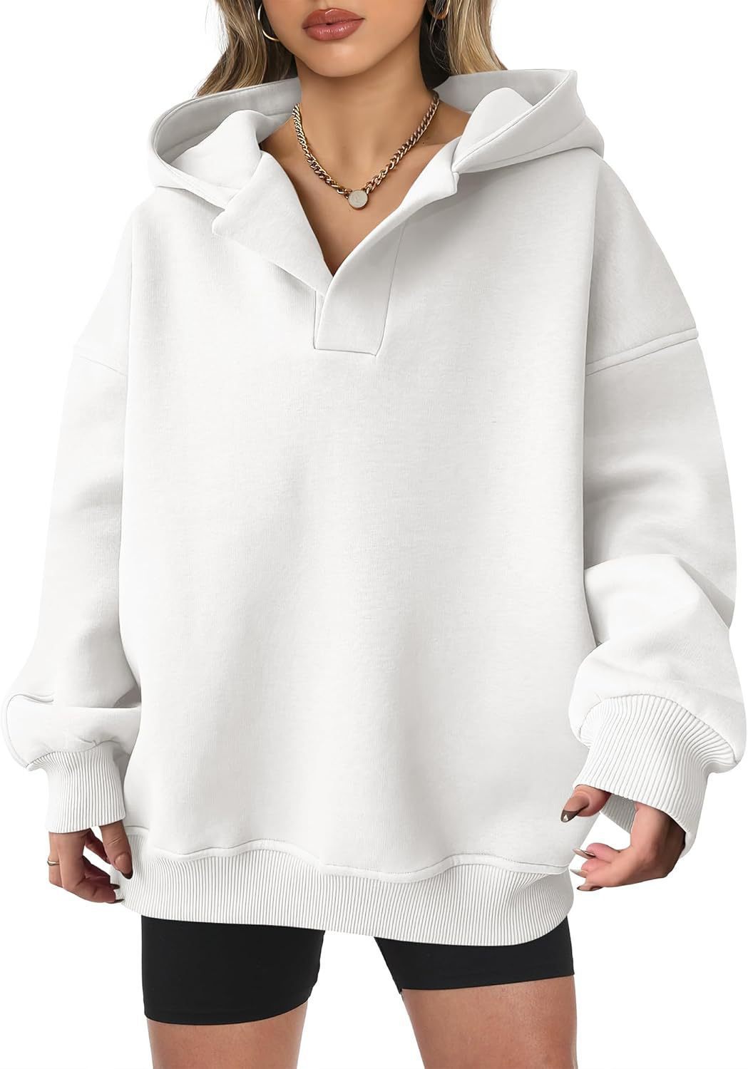 Damen Oversized Kapuzenpullover mit modischem Schnitt und legerem Look EB