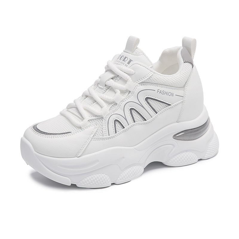 Damen Bequeme Sport Sneakers mit atmungsaktivem Mesh-Obermaterial und gummierter Sohle EB