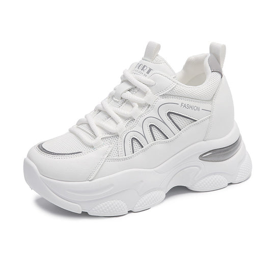 Damen Bequeme Sport Sneakers mit atmungsaktivem Mesh-Obermaterial und gummierter Sohle EB