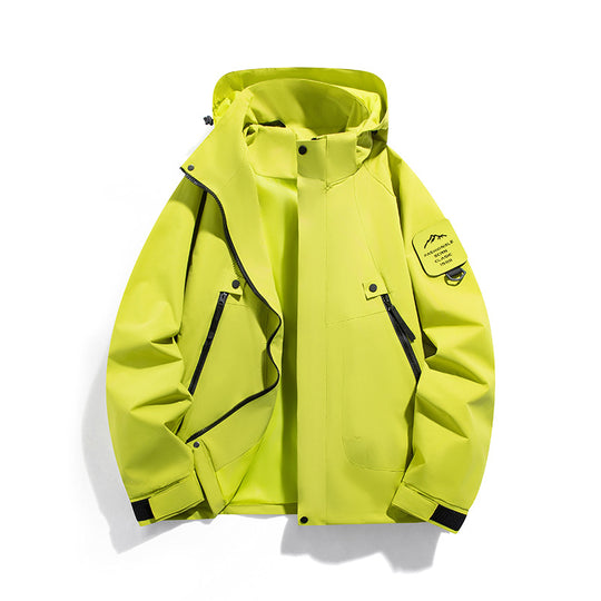 Herren wind- und wasserdichte Functional-Parka mit verschließbaren Zipper-Taschen und verstellbarer Kapuze EB
