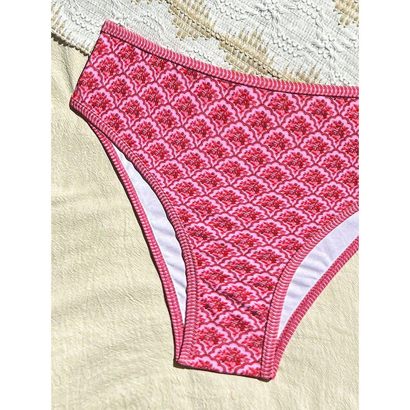 Damen Push-Up Bikinioberteil mit modischem Strickmuster EB