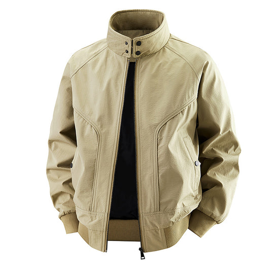 Men's  stretch canvas stand-collar utility bomber jacket EB