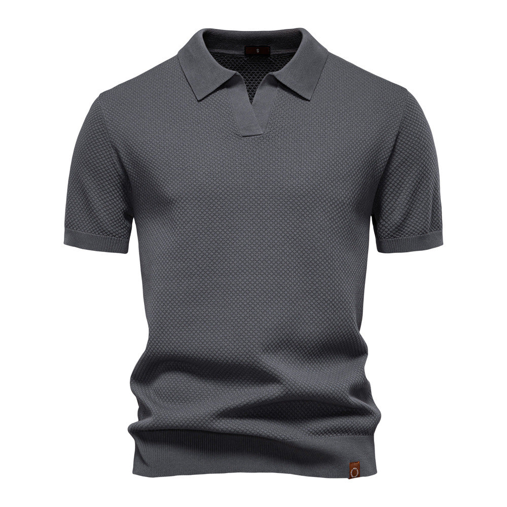 Herren Kurzärmliges Polo-Shirt mit strukturiertem Design EB