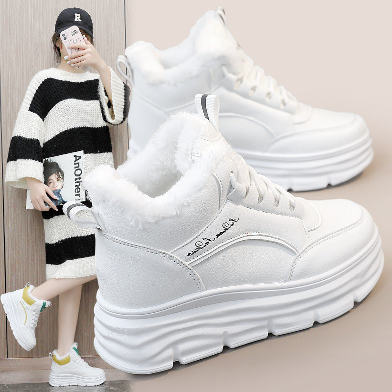 Damen High-Top Winter Sneakers mit weichem Fleece-Futter und rutschfester Sohle EB