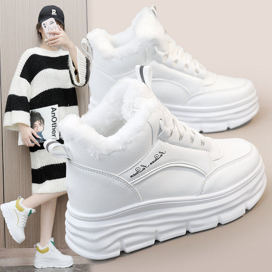 Damen High-Top Winter Sneakers mit weichem Fleece-Futter und rutschfester Sohle EB