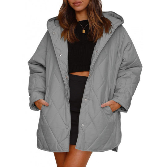 Damen warme Steppjacke mit Kapuze EB