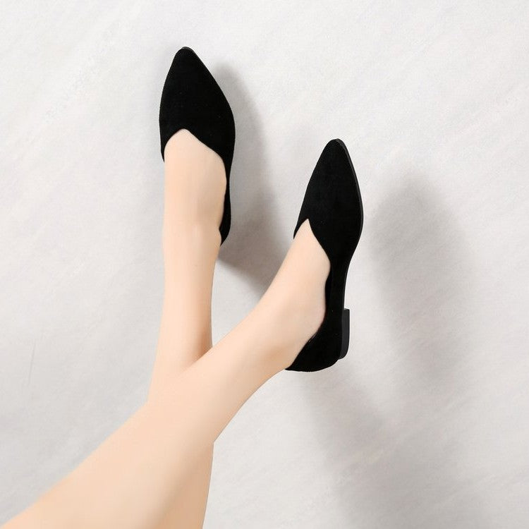 Damen elegante Ballerinas mit spitzem Design und weichem Obermaterial EB