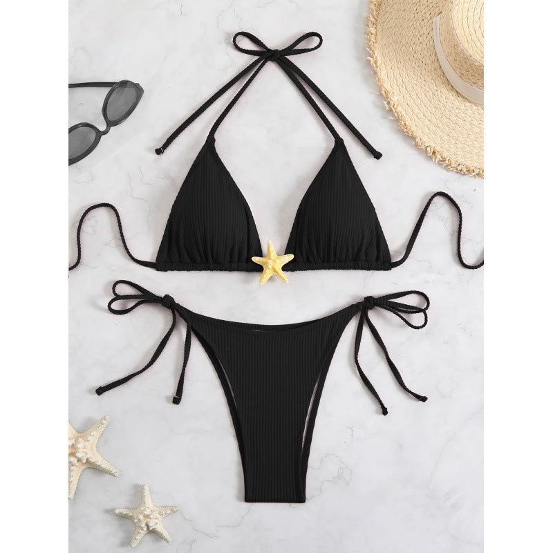 Damen Triangel-Bikini mit verspieltem Muschel-Detail EB