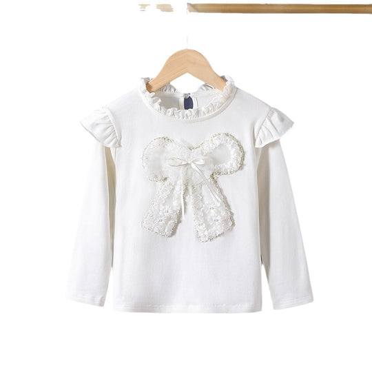 Damen Langarmshirt mit verspieltem Rüschendesign und dekorativem Blumenmotiv EB