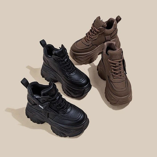 Damen Chunky Sneaker mit modischem Sternen-Design und extragroßer Sohle EB