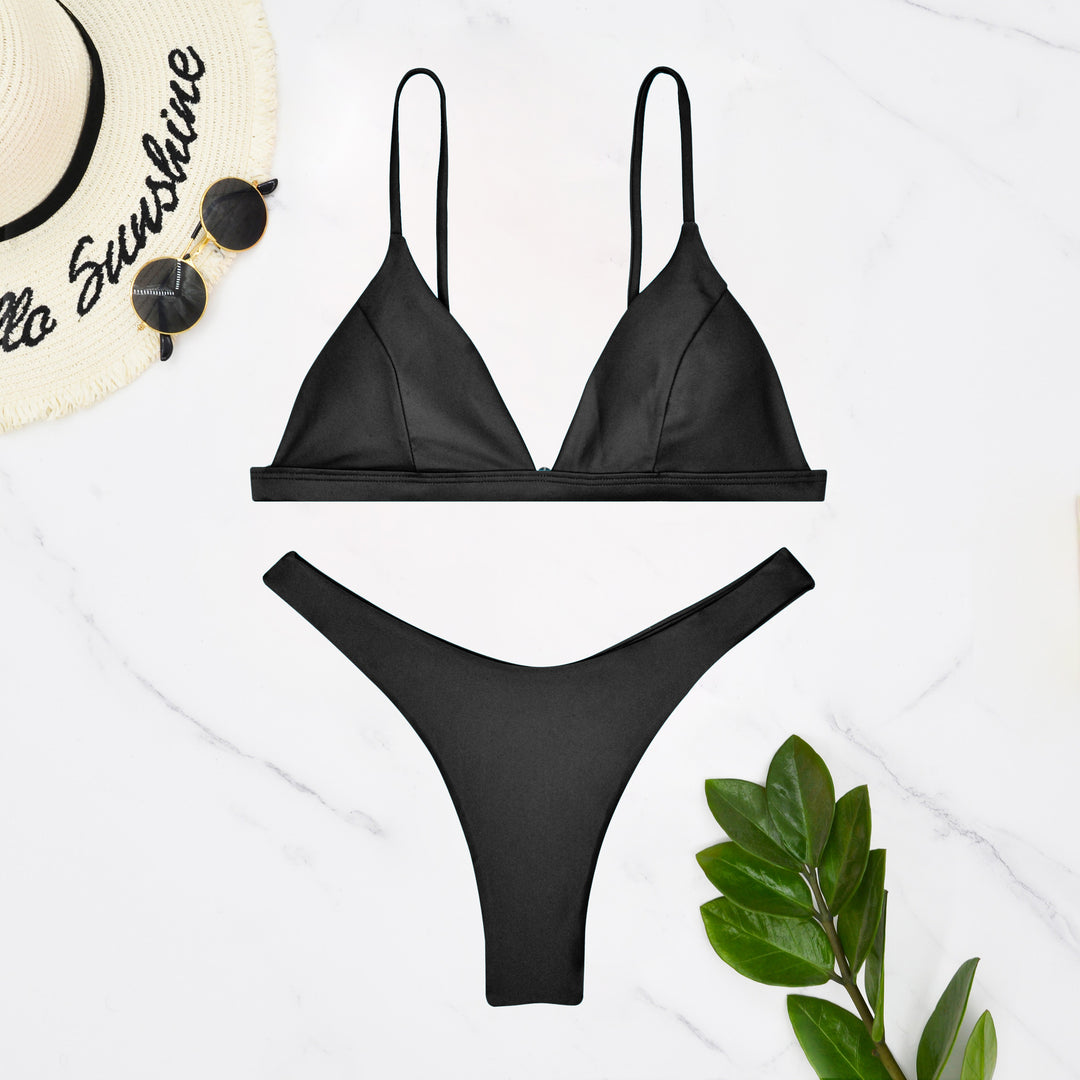 Damen Triangel-Bikini mit verstellbaren Trägern und minimalistischem Design EB