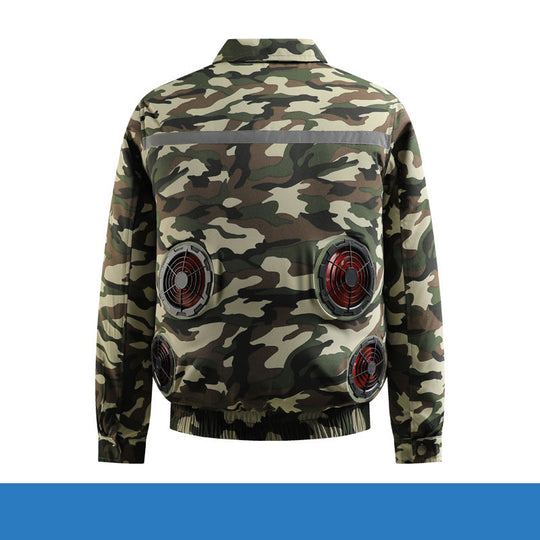 Unisex nan leichte Arbeitsschutz-Kühljacke mit vier integrierten Lüftern, atmungsaktivem Meshfutter und elastischem Saum EB