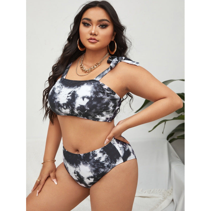 Damen Bikini-Set mit hohem Bund und trendy Crop-Oberteil EB