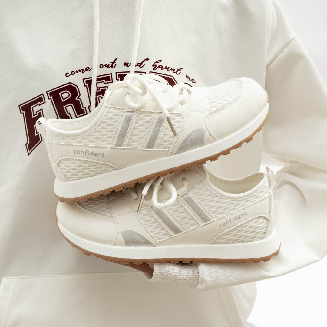 Damen Sportliche Mesh-Sneakers mit rutschfester Sohle und atmungsaktiven Einsätzen EB