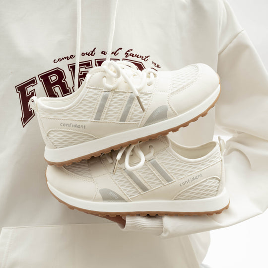 Damen Sportliche Mesh-Sneakers mit rutschfester Sohle und atmungsaktiven Einsätzen EB