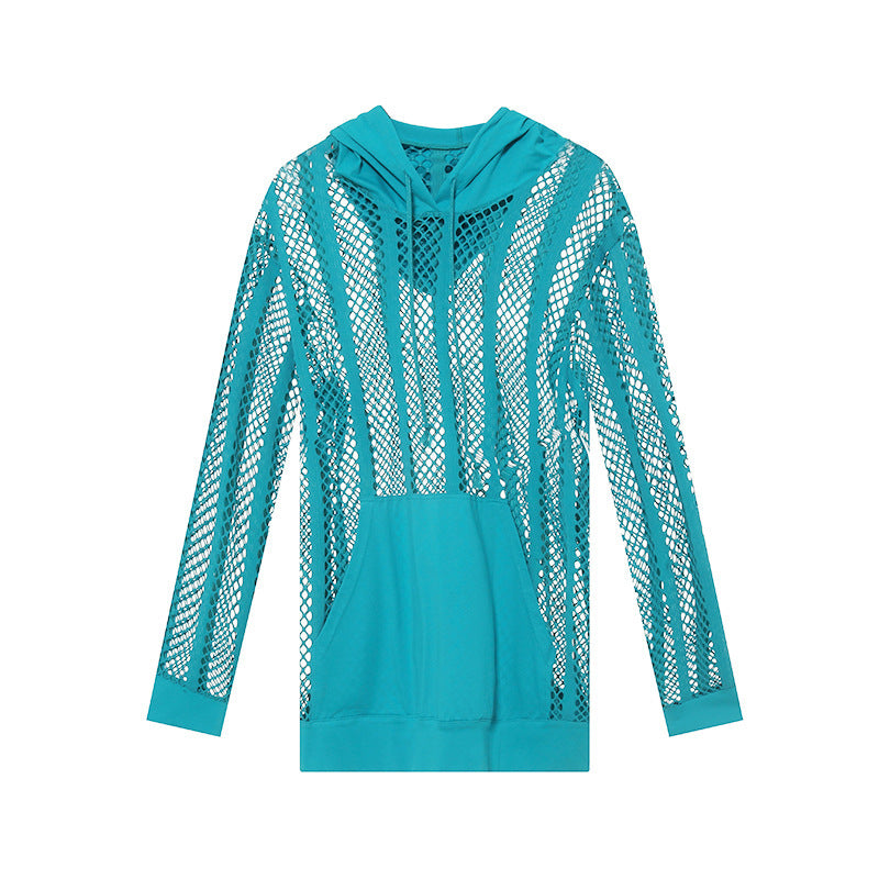 Damen Sportlicher Kapuzenpullover mit Luftmesh von EB