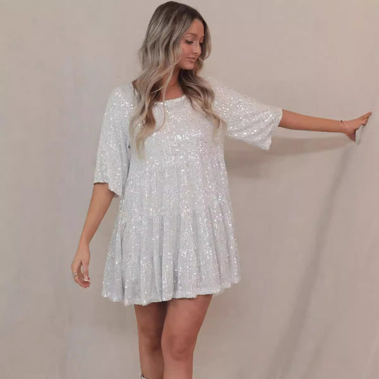 Damen Glitzerndes Kurzkleid EB