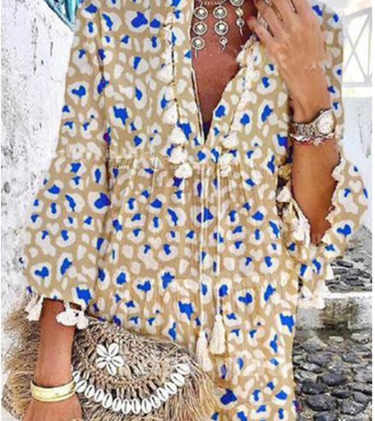 Damen Kaftan mit fröhlichem Muster EB