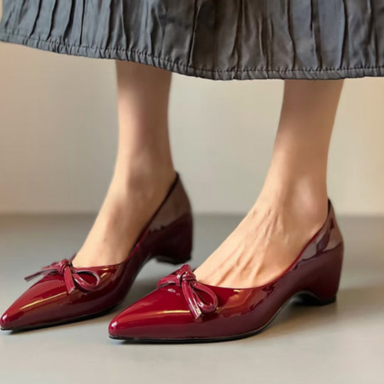Damen elegante Pumps mit modischem Schleifenakzent und bequemer Passform EB